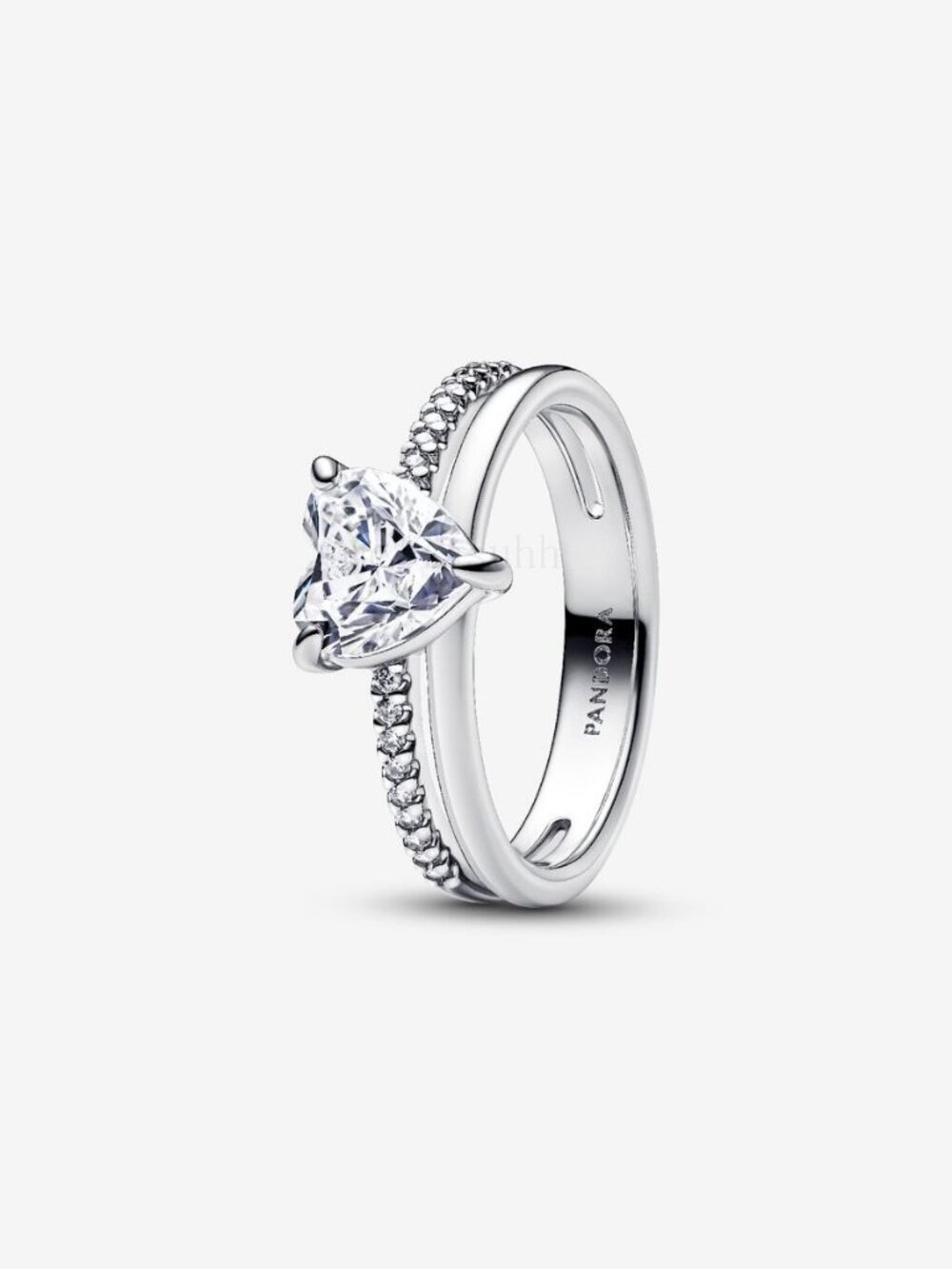 Pandora Double Band Heart Ring